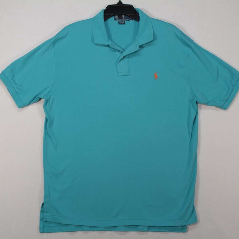 Polo by Ralph Lauren Polo Men's Large Blue Short Sleeve Solid Cotton